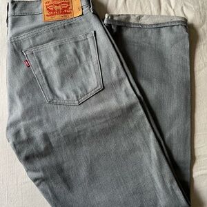 Levi's Gray 501 shrink to fit raw denim Jeans